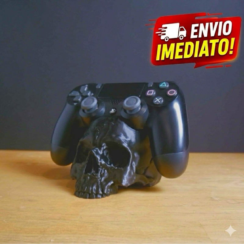 Suporte De Controle Caveira Skull Gamer PS4 PS5 Xbox Impressão 3D Organizador De Mesa Setup Stand