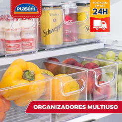 Organizador Multiuso Plasutil Geladeira Dispensa Cozinha Guarda e Conserva