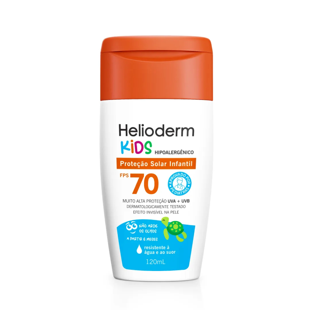 Protetor Solar Infantil Helioderm Kids FPS 70 Hipoalérgico 120ml
