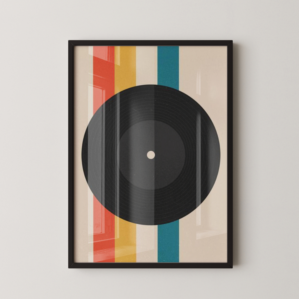 Quadro Decorativo Arte Pop Toca Discos Com Moldura