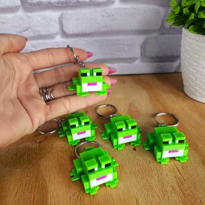 Chaveiro Minecraft Sapo lembrancinhas Temático chaveiro acessório Personalizado colorido Personagem Aniversário