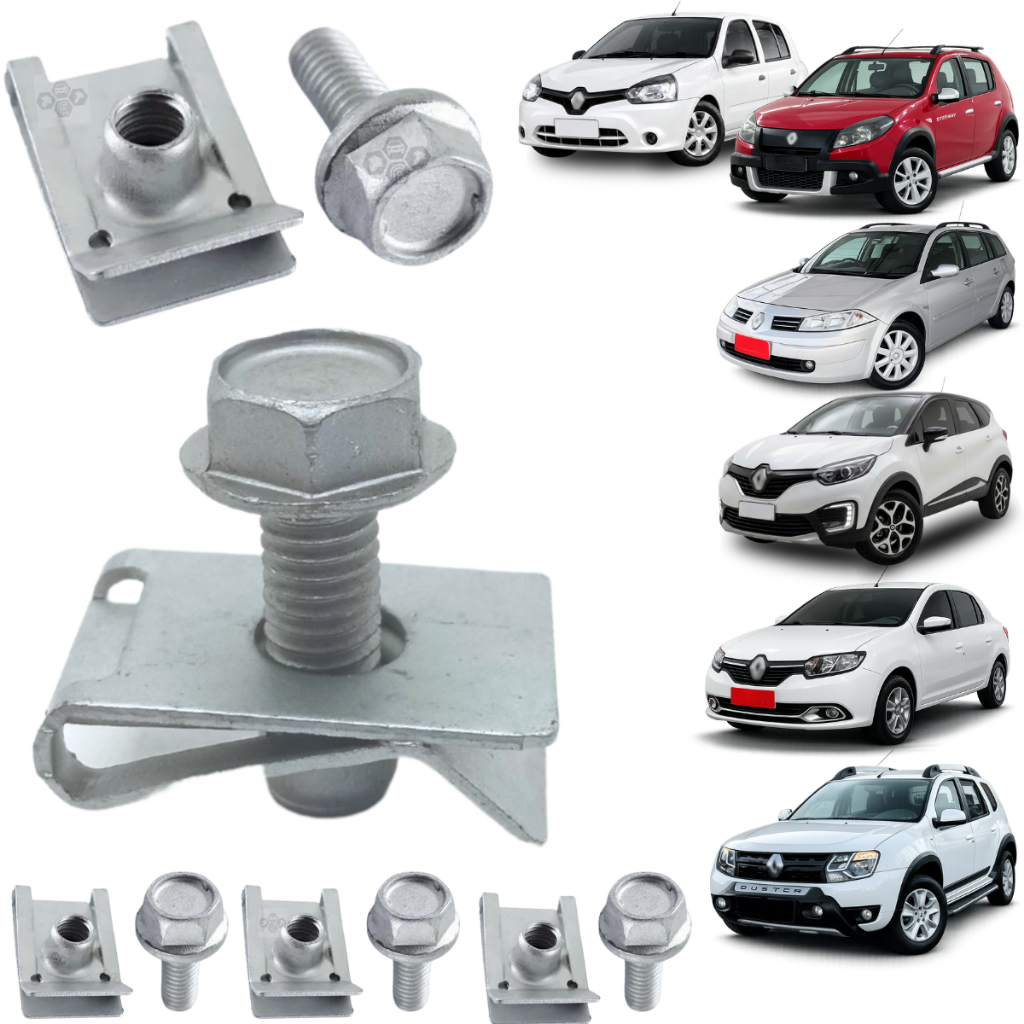 Parafuso Porca Protetor Carter Duster Logan Oroch Sandero Captur Fluence 2016 2017 2018 2019 2020