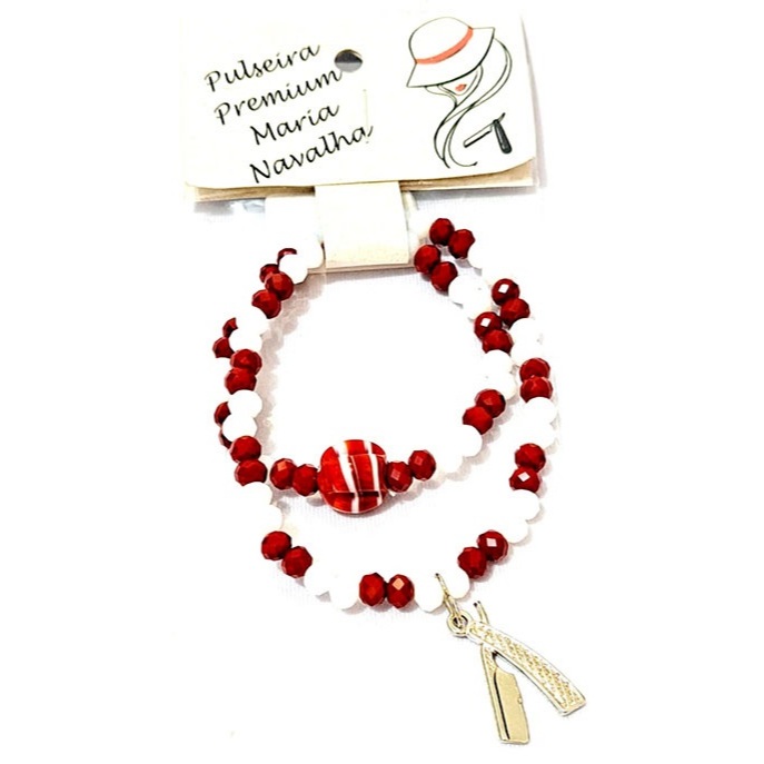 Pulseira Premium Duas Voltas Maria Navalha | Umbanda | Proteção Espiritual | Artesanal