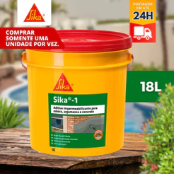 Aditivo Impermeabiliza Argamassa E Concreto Sika-1 Balde 18l