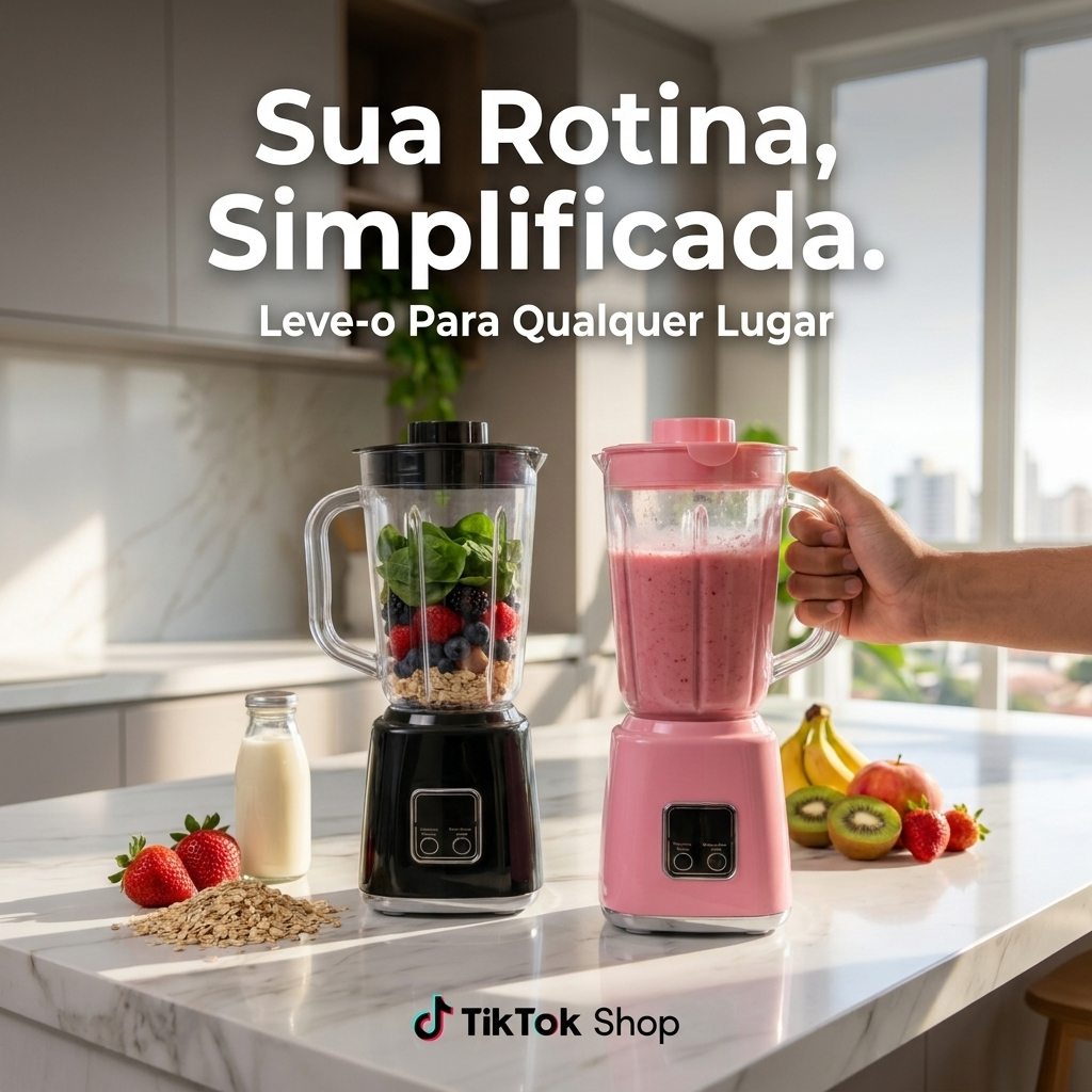 Liquidificador Portátil 600ml – 10 Lâminas Turbo, Recarregável USB com Segurança Inteligente top