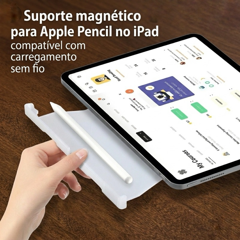 Suporte para Apple Pencil 2ª Geração – Permite carregamento sem fio/ praticidade