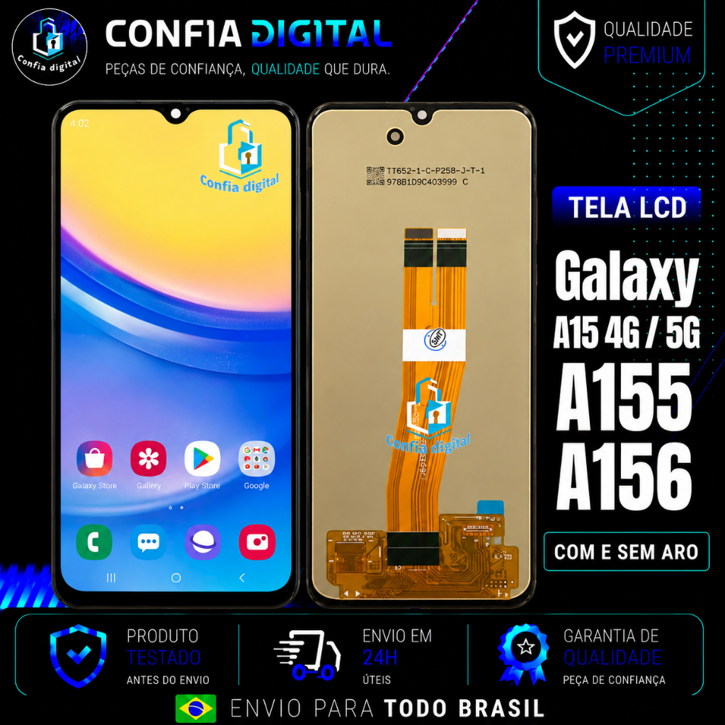 Tela Display Frontal Touch Galaxy A15 4G A155 A15 5G A156 Premium Envio Imediato
