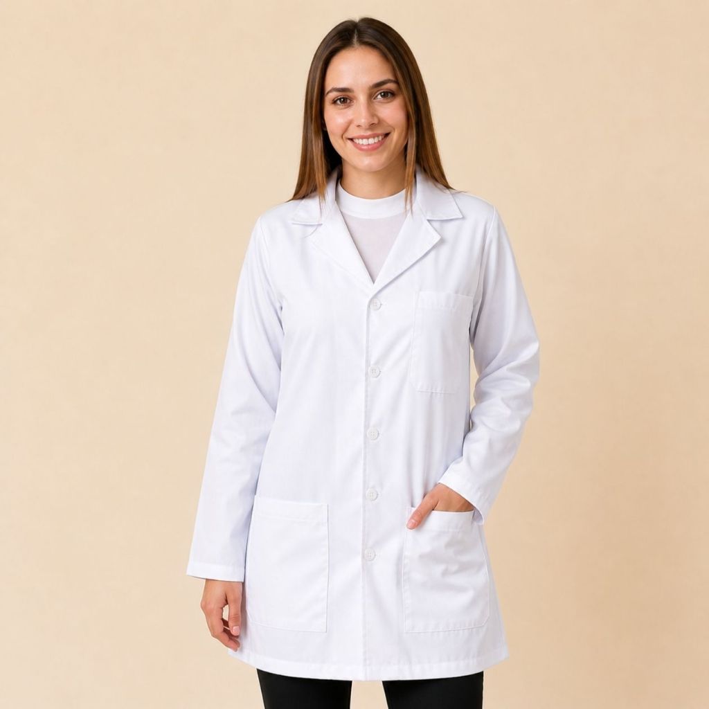 Jaleco Oxford Feminino Para Trabalhar Professora Médica Enfermeira Balconista Farmácia Farmacêutica