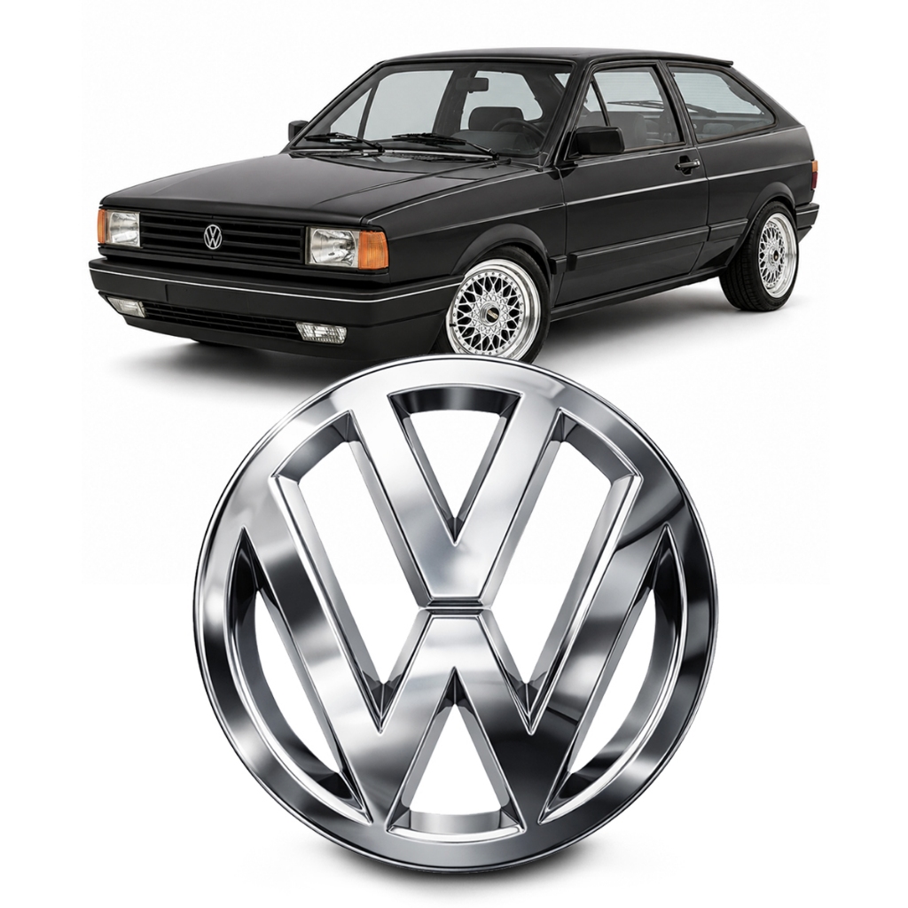 Emblema Cromado Grade Dianteira VW Gol 1980 a 1990