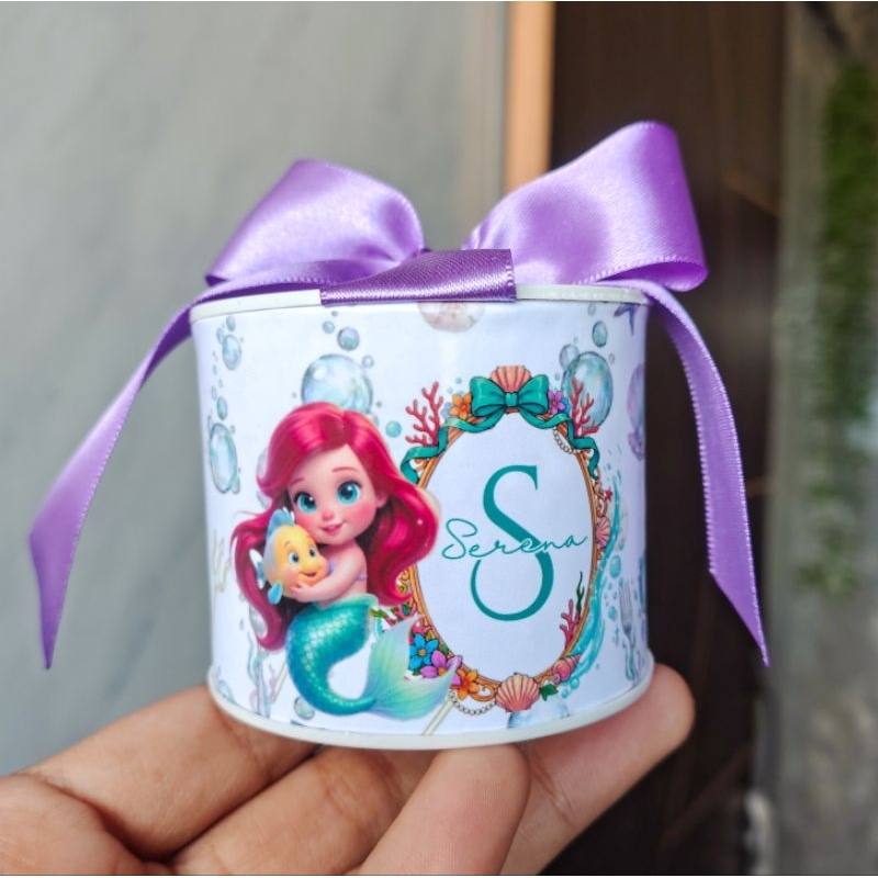 Kit mini tubolatas Ariel pequena sereia baby personalizadas 5x6 - chá de bebê, lembrancinhas maternidade, aniversário