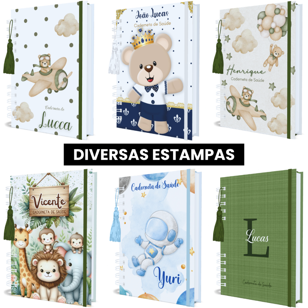 Caderneta De Vacinação Menino Atualizada Personalizada Com Nome Bebe Cartão Saúde