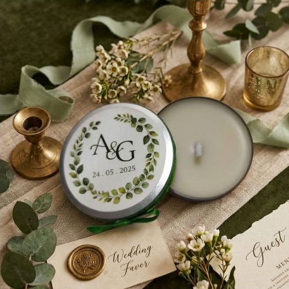 Latinha de Vela Aromática Personalizada | Lembrancinha Casamento Batizado Comunhão Chá de Bebê