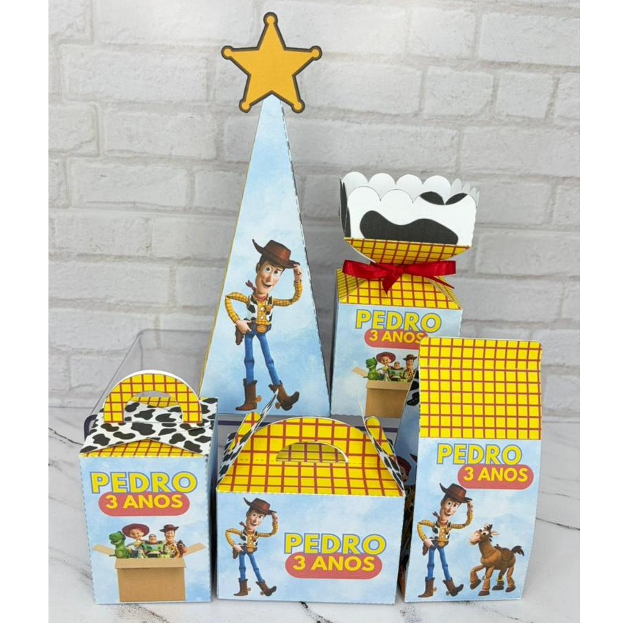 Kit caixinhas personalizadas lembrancinha de festa aniversário infantil personagem toy story