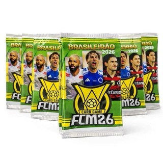 Kit 200 Cards Brasileirão FCM26 50 Envelopes Fechado Futebol 2026 Trocar Cartinhas Bafo