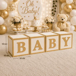 Cubos BABY10x 10cm decoração de festa mesa mdf