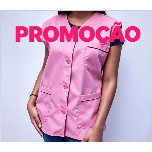 Promoção de Jaleco feminino profº, limpeza, dentista, cabelereiro, manicure em cores variadas com renda ou viés