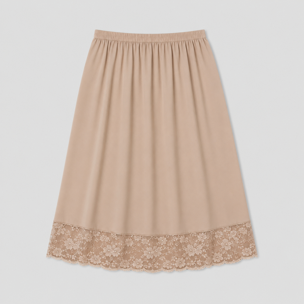 Saia Feminina Anágua Segunda Pele Zero Transparência Conforto Saiote Renda Moda Evangélica Adulto