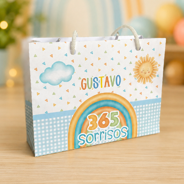 40 SACOLINHAS 365 SORRISOS personalizada / lembrancinha 365 sorrisos / sacolinha / aniversario 365 sorrisos