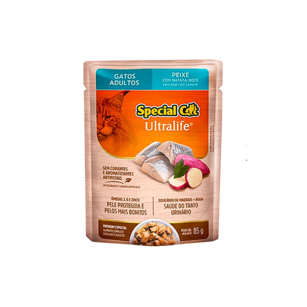 Kit 5 Ração Special Cat Sachê Gatos Adultos Peixe 85G — imagem 2 de 2