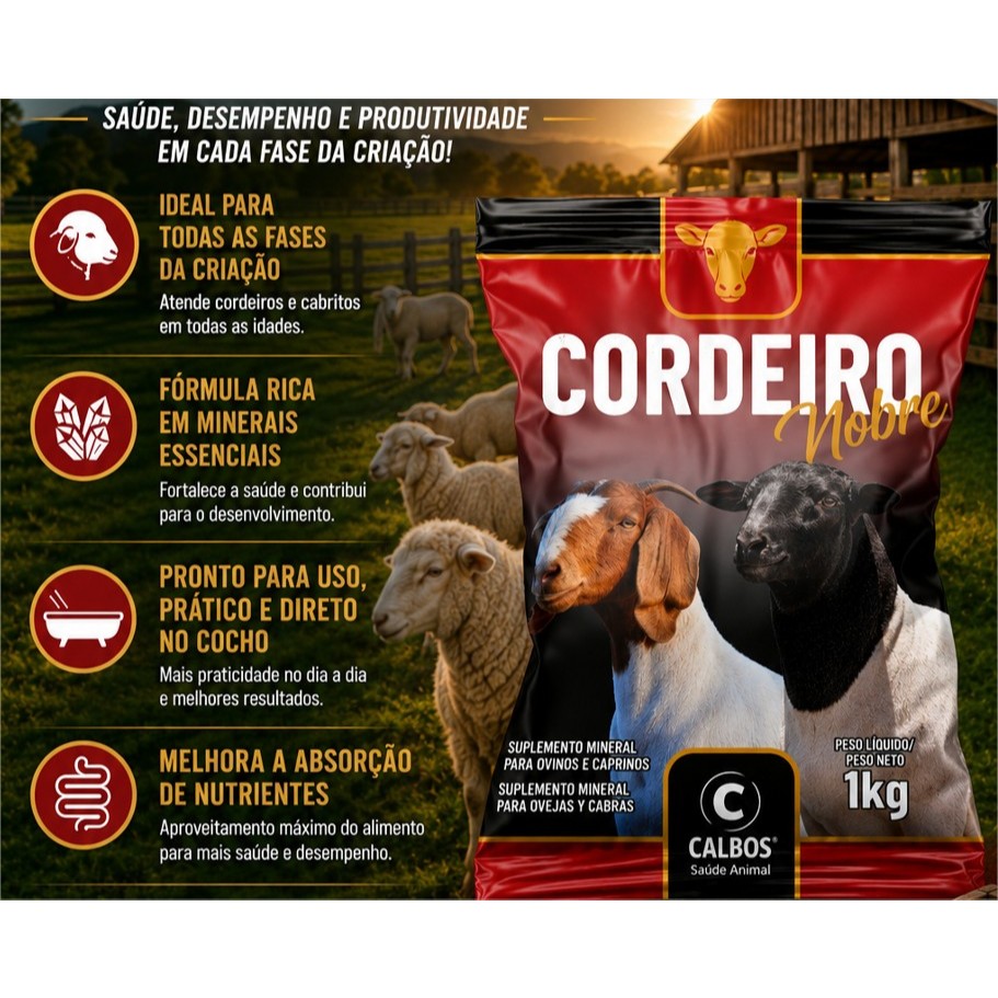 Nucleo Ovinos Carneiro Ovelha Cordeiro Calbos 1 kg