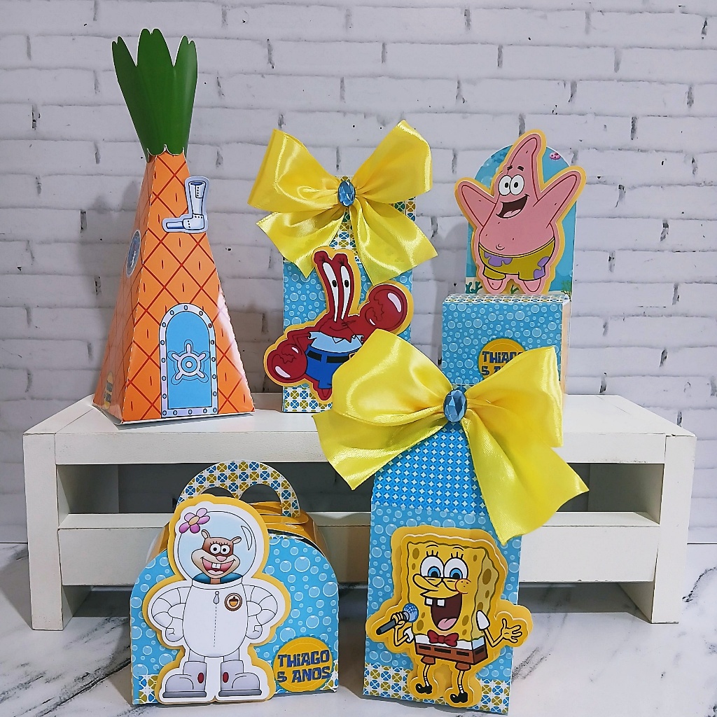 kit de Caixas personalizadas Bob Esponja 2 d/lembrancinha de aniversario/decoração de festa