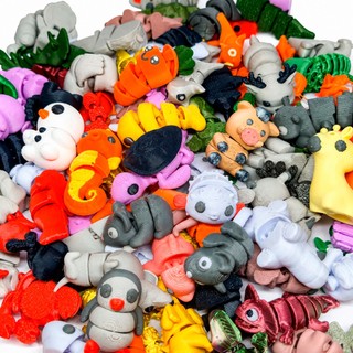 Miniaturas Animais Articulados Colecionáveis Kit Sortido 10 20 30 40 50 Peças Mini Figures