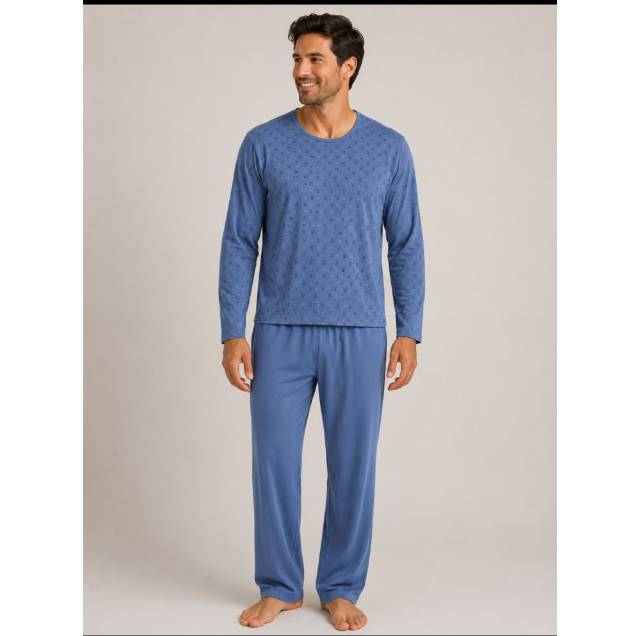 PIJAMA MASCULINO DE INVERNO LONGO MALHA MACIA