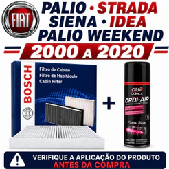 Filtro Ar Condicionado + Higienizador Palio Strada Siena Idea Palio Wekeend Fiat