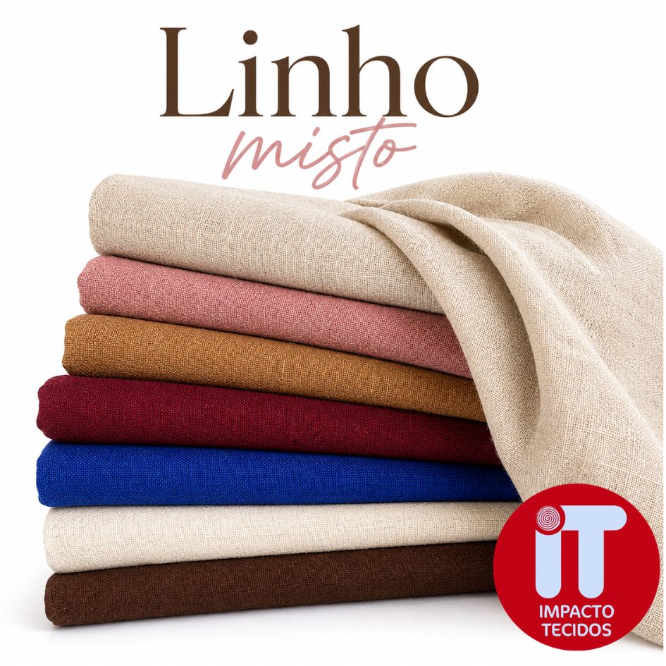 Tecido Linho Misto 1m x 1,40m Premium Para Vestido Calça Blazer Decoração linho com Viscose