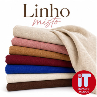 Tecido Linho Misto 1m x 1,40m Premium Para Vestido Calça Blazer Decoração linho com Viscose