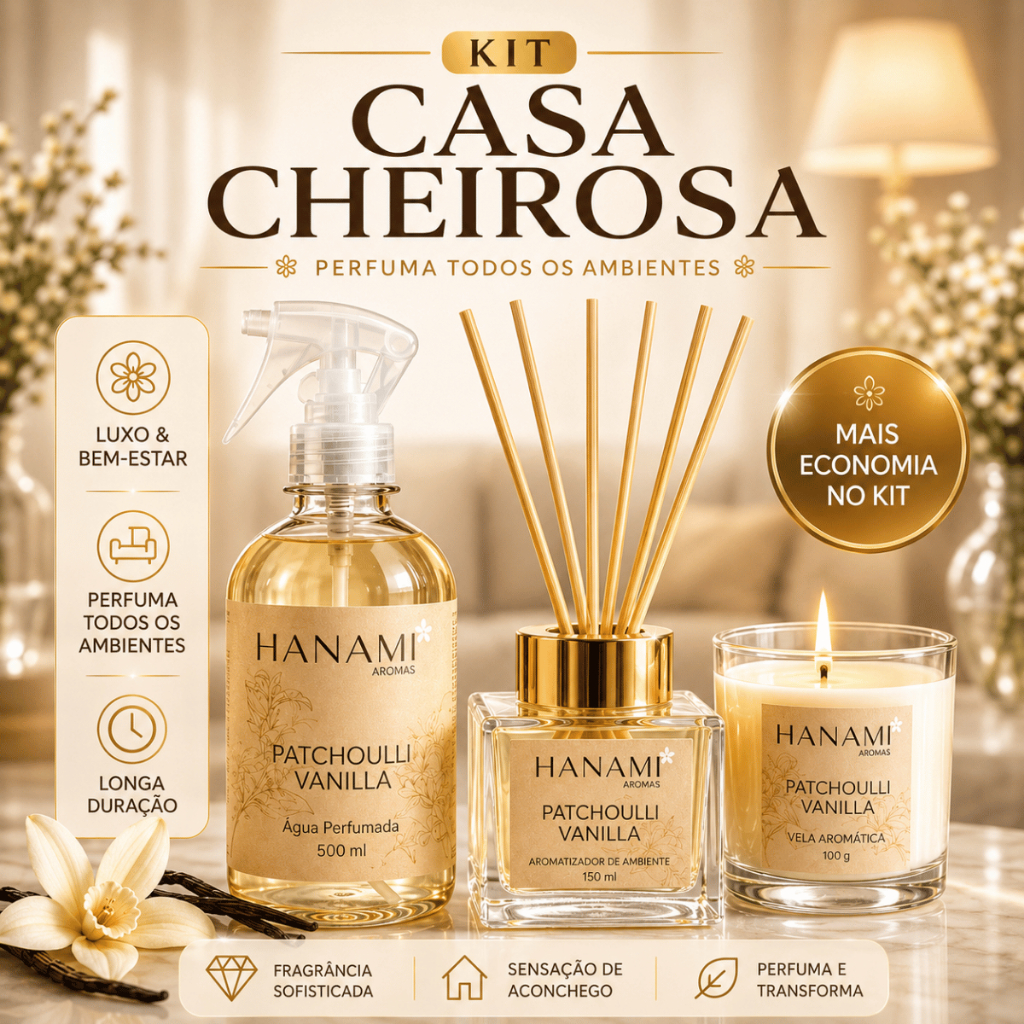 Kit Casa Cheirosa Hanami Difusor e Vela Aromática