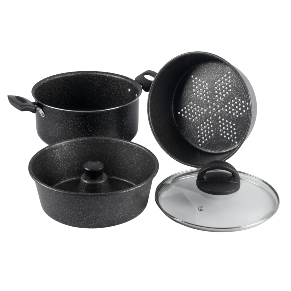 Panela Multiuso Antiaderente Tampa Vidro 20Cm Preto Nacional