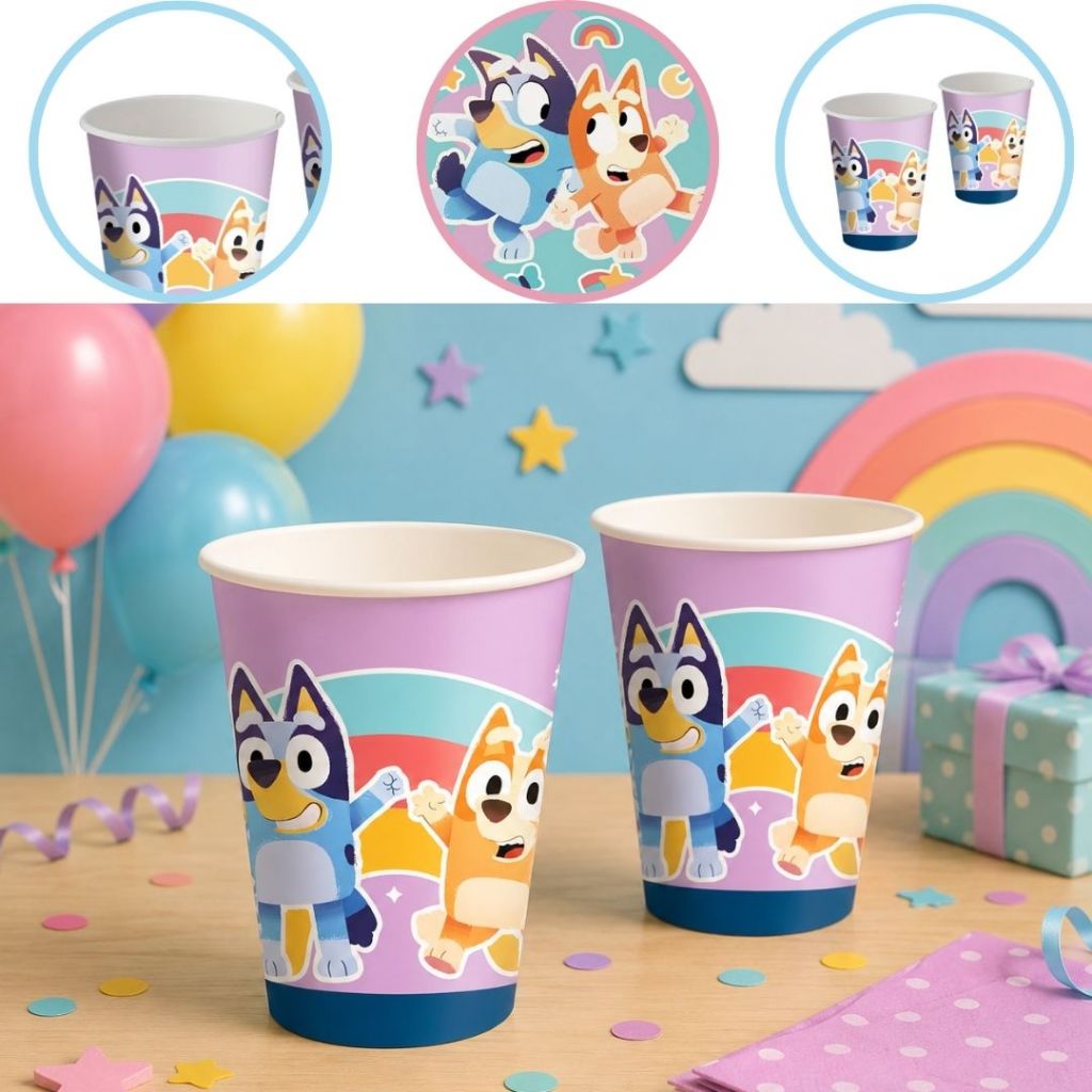 8~40 COPO PAPEL FESTA BLUEY 200ML FESTCOLOR (CHOCO)