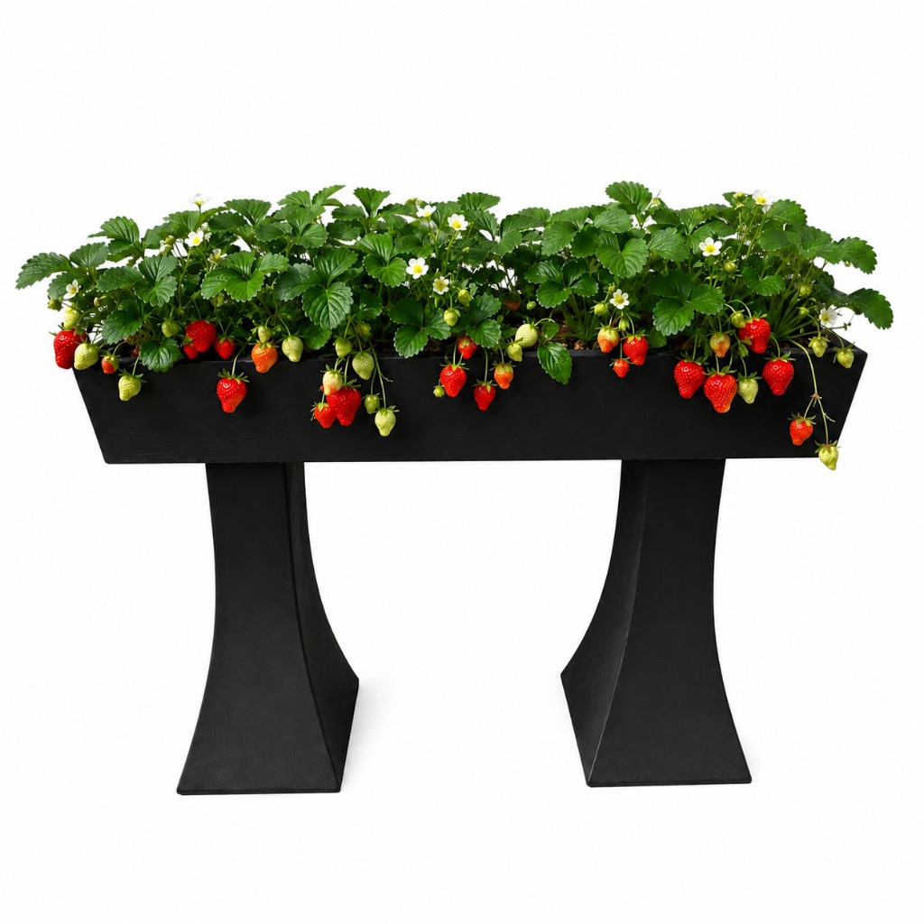 Vaso Planta Horta Elevada Jardineira Floreira com Suporte Ergonômica Polietileno