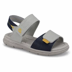 Papete Infantil Menino Pequito Sandália Fecho Duplo Ajustável Macia Verão Cinza 4214