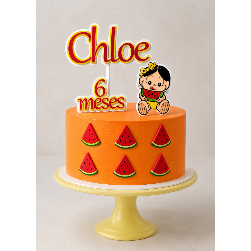 Topo de bolo Magali - personalizado - mêsversário - festa infantil - lembrancinhas - aniversário- topper -papelaria