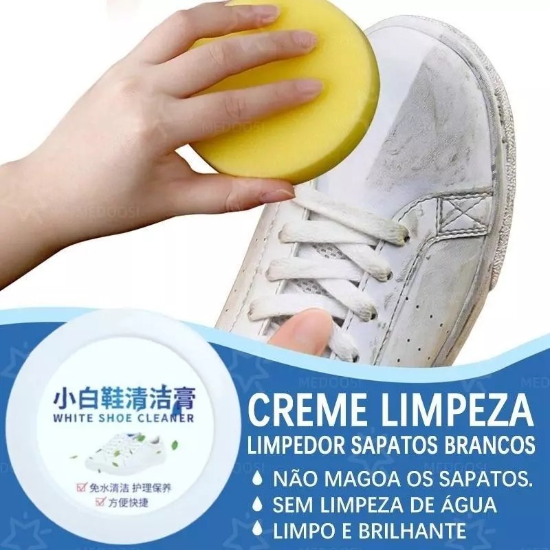 Kit Limpeza de Tênis Branco Profissional em Pasta + Esponja