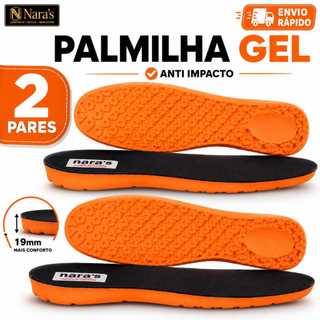 Palmilha Gel Anatômica Ortopédica Anti Impacto Nara´s Unisex para Tênis Bota Coturno Sapa…