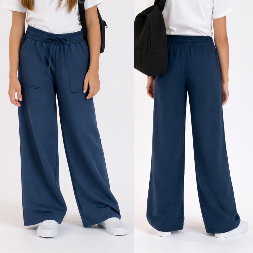 Calça Pantalona Juvenil Infantil Menina em Moletinho Feminina