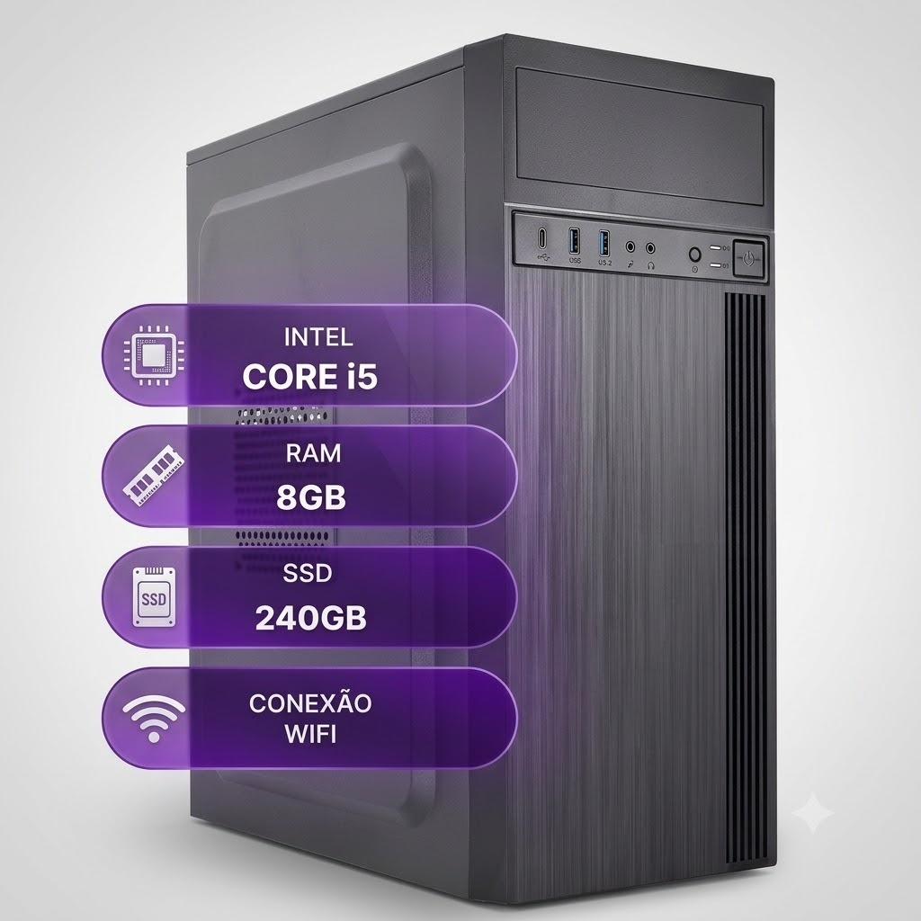 Pc Computador Intel Core I5 8gb Ssd 240gb Wifi 8 Gb