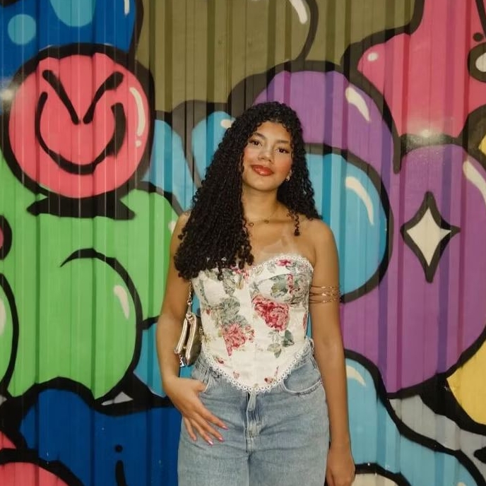 Corset Floral Tomara que Caia com Bojo e Amarração nas Costa