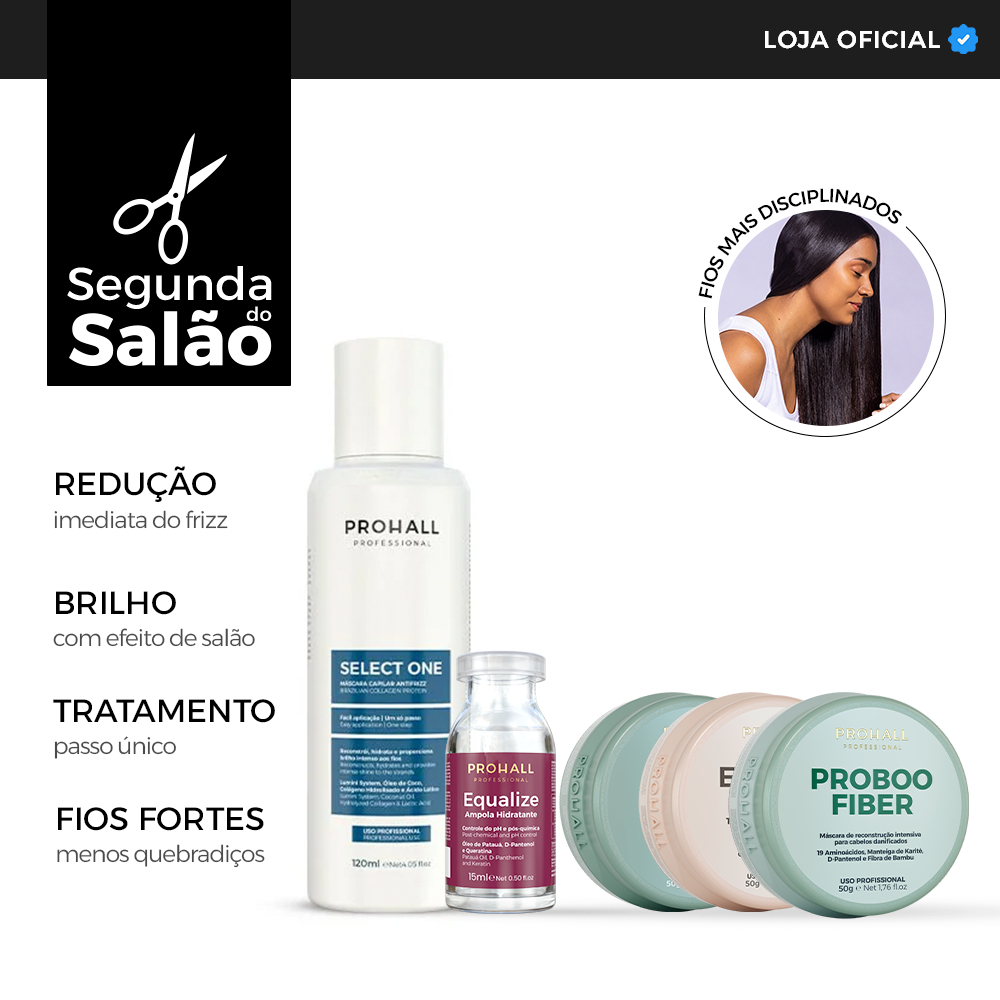 Kit Select One 120ml + Ampola Equalize + Cronograma 50g Prohall