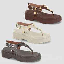 Sandália Feminina Vizzano Flatform Tratorada Esferas Luxo Original