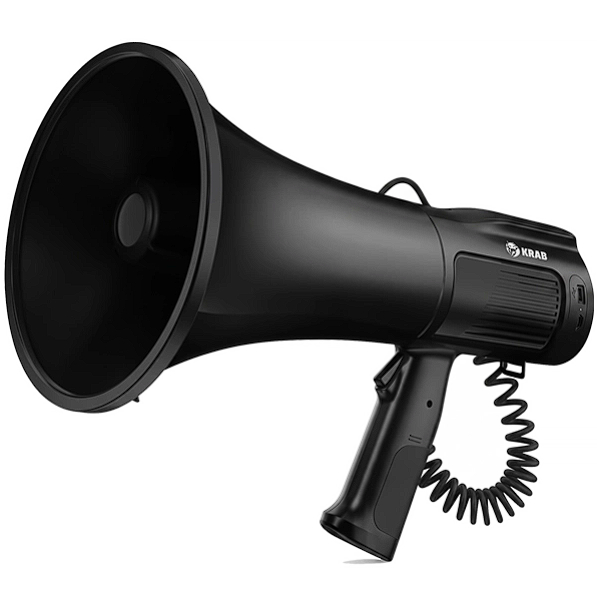 Megafone Profissional KBMER25 80W USB Com Sirene Auxiliar Preto
