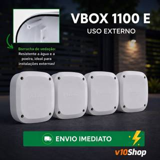 Kit 4 unid Caixa Vbox 1100 E de Passagem Organizadora de Cabos Cftv Camera Externa Branca Intelbras
