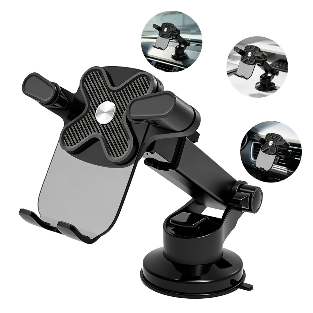 Suporte para tablet em preto, giratório, adequado para tablets e smartphones