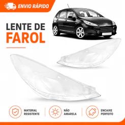 Lente Farol Peugeot 307 2007 2008 2009 2010 2011 2012