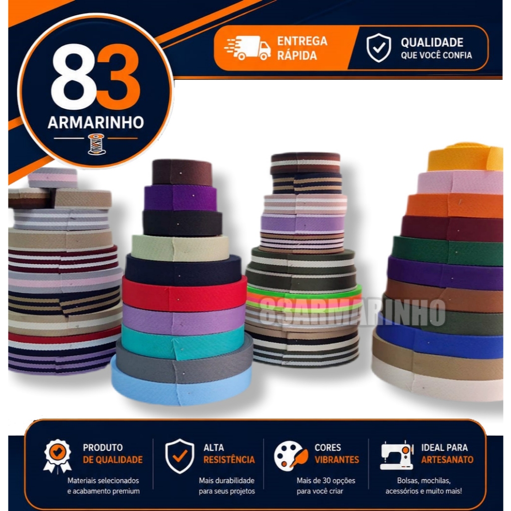 Alça Chic 30mm (3cm) COM 3 Metros,   Leia a Descrição,  Fita de bolsa 30mm, acessório para Bolsa