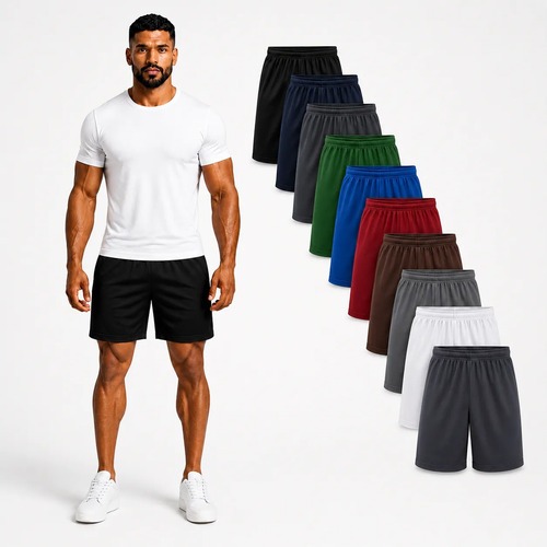 Kit 10 Shorts Masculino Esportiva Corrida Academia Futebol Leve e Respiravel Dryfit Cores Sortidas Tam P ao G3