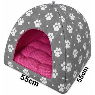 cama toca iglu cachorros e gatos 55x55x48 - com almofada removível